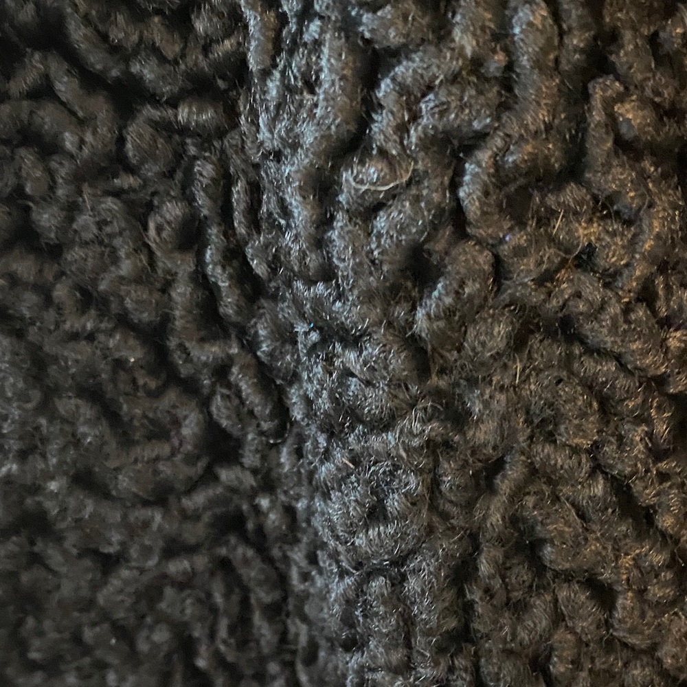 Vintage Black Curly Lamb Jacket w/Mink Collar - Picture 3 of 7
